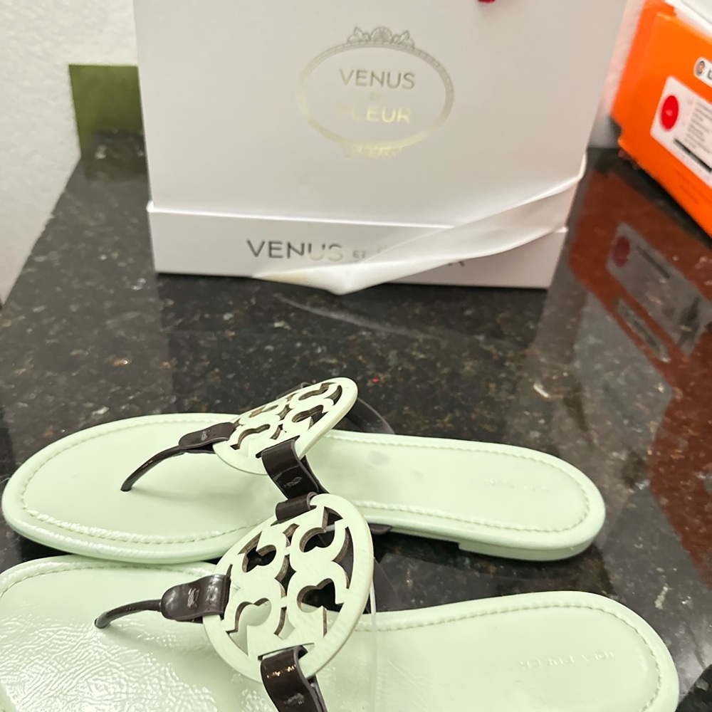 Tory Burch Cream and Brown Sandals - Picture 4 of 5